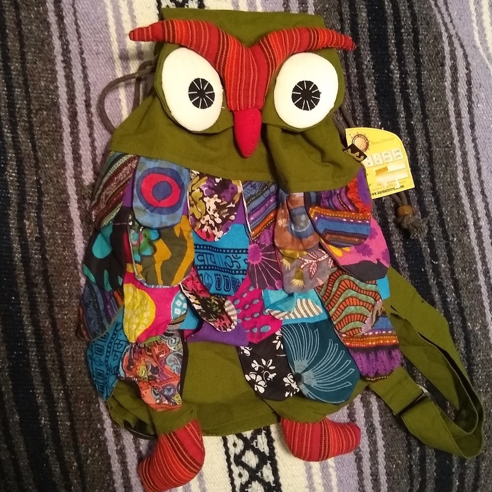 NWT patchwork owl backpack